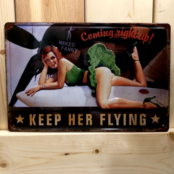 Vintage Style Pin-Up Girl Metal Sign - Picture 1 of 3
